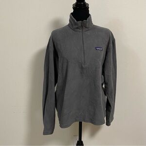 Patagonia Sweater Men’s Size Medium Gray Synchilla Quarter Zip Fleece Pullover